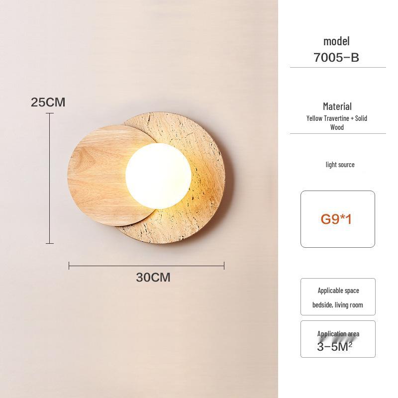 Wabi-Sabi Mid-Century Creme Wandlampe für Schlafzimmer oder Wohnzimmer