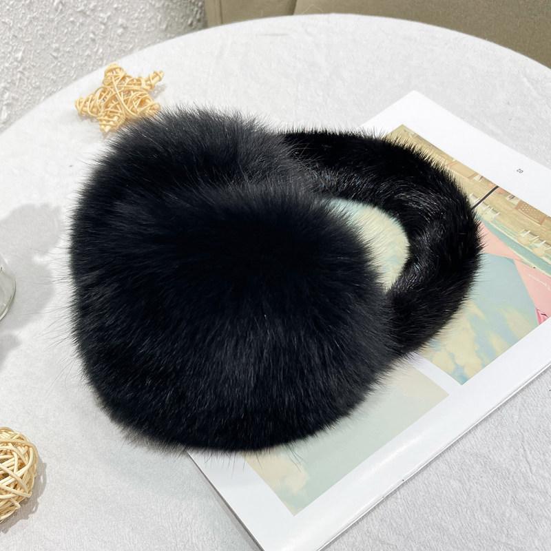 Factory Custom Real Fox Mink Fur Earmuffs Fashion Colorful Warm Ear Cover Women Girls Fur Ear Warmer for Ski Earflap