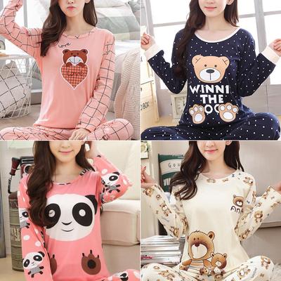 Langärmiger Pyjama Neu Damen Cartoon Niedlich Pfirsichherz Langärmelige Hose Homewear Kleidung Kann Draußen Getragen Werden
