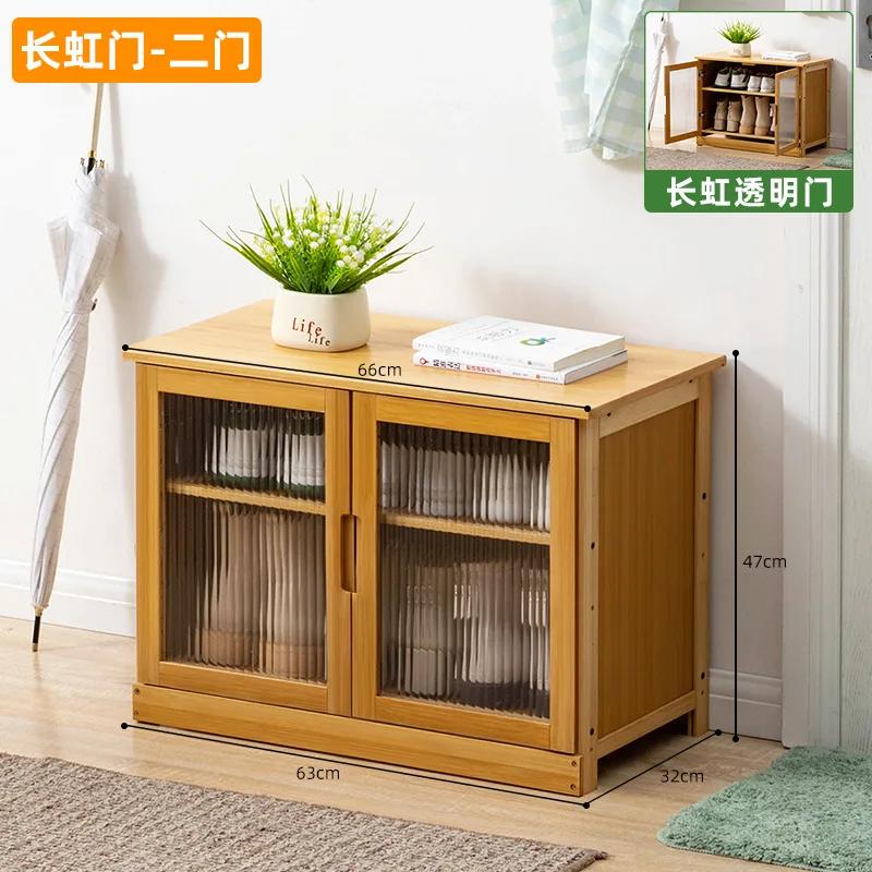 

Современный минималистский шкаф для обуви из бамбукового материала, полка для обуви, дышащие сетчатые шкафы для хранения, герметичная и пыленепроницаемая мебель для дома