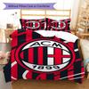 AC Milan logo  Pattern Bedding Quilt Set Quilt Cover Pillowcase Home Decoration Birthday Gift (1 * duvet cover + 2 * pillowcase, without core)