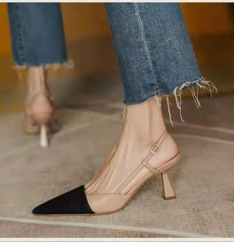 

Туфли на высоком каблуке, летние новые женские туфли с острым носком, женские туфли-лодочки, простые босоножки на шпильке, неглубокий носок, универсальные, Zapatos Para Mujeres 34