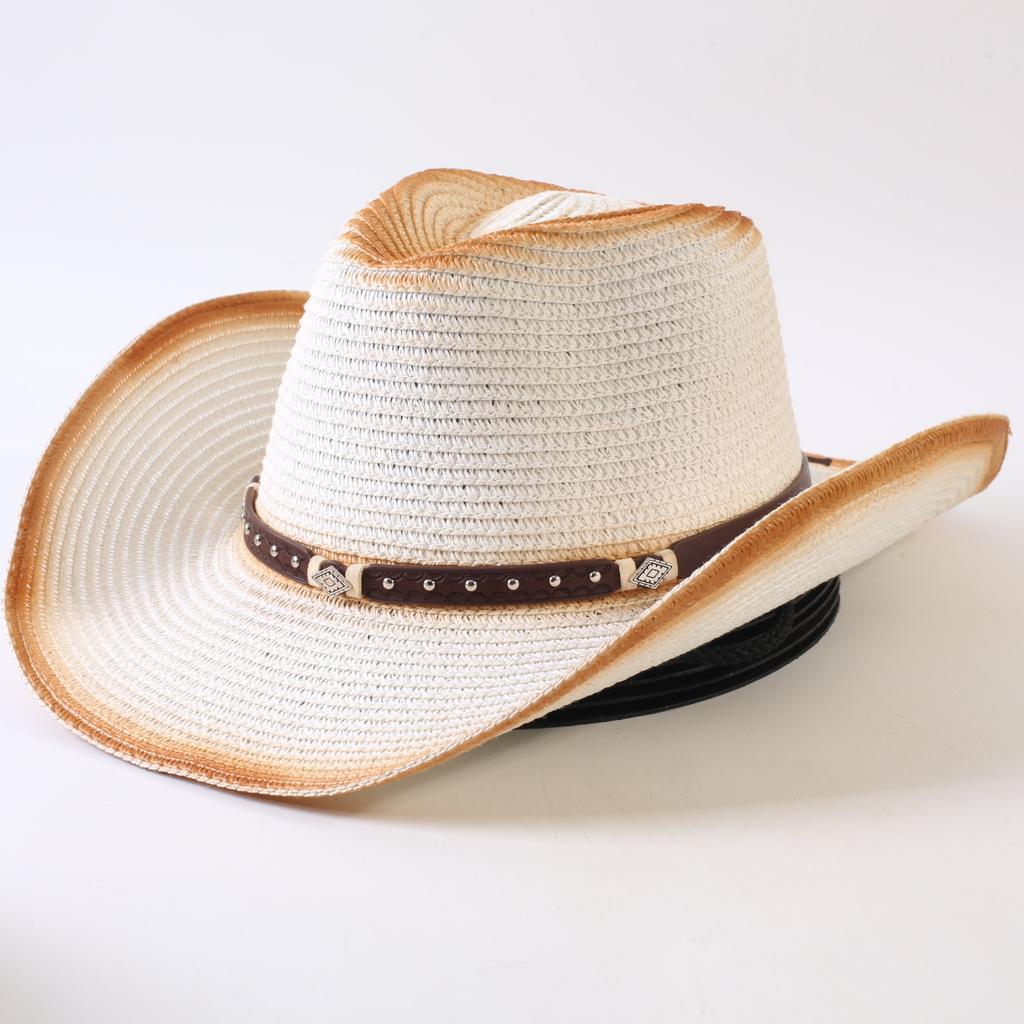 Popular European and American Western Cowboy Straw Hat Men's and Women's Fashion Shade Straw Hat Outdoor Western Cowboy Hat