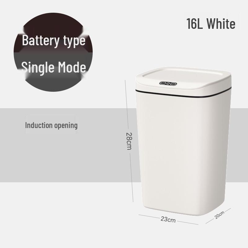 2026 Stylish Induction Trash Can: 16L Large Smart Bin with Odor-Sealed Lock for Home Use