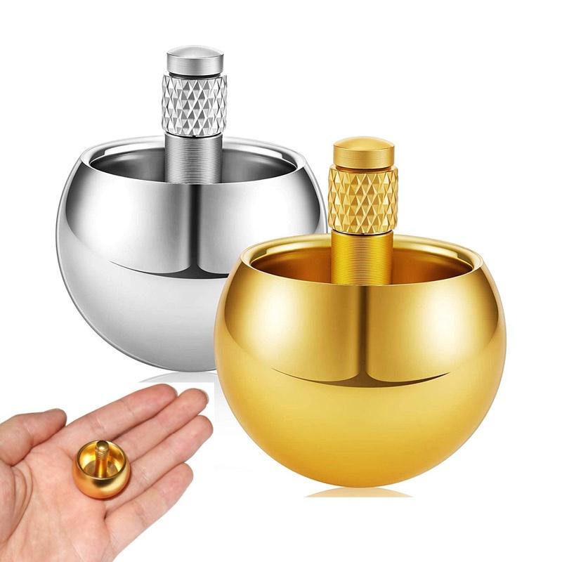Metal Mushroom Head Gyroscope For Children's Anti Pressure Simple Rotation Automatic Inverted Gyroscope Popite Anti Pressure