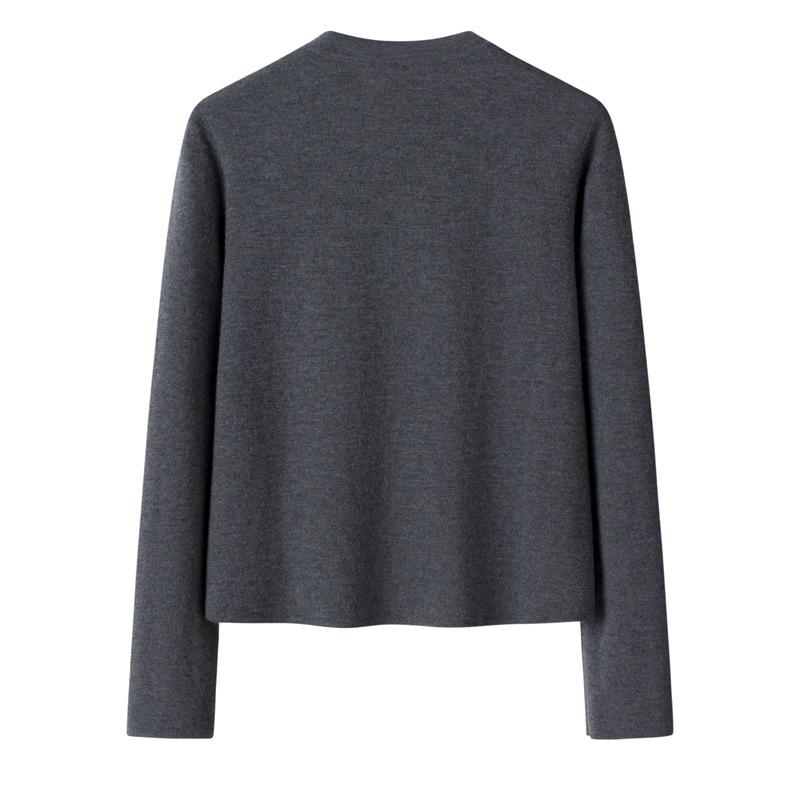 100% Pure Cashmere Thickened Crew Neck Single-Breasted Cardigan—Casual Autumn/Winter Fashion Sweater