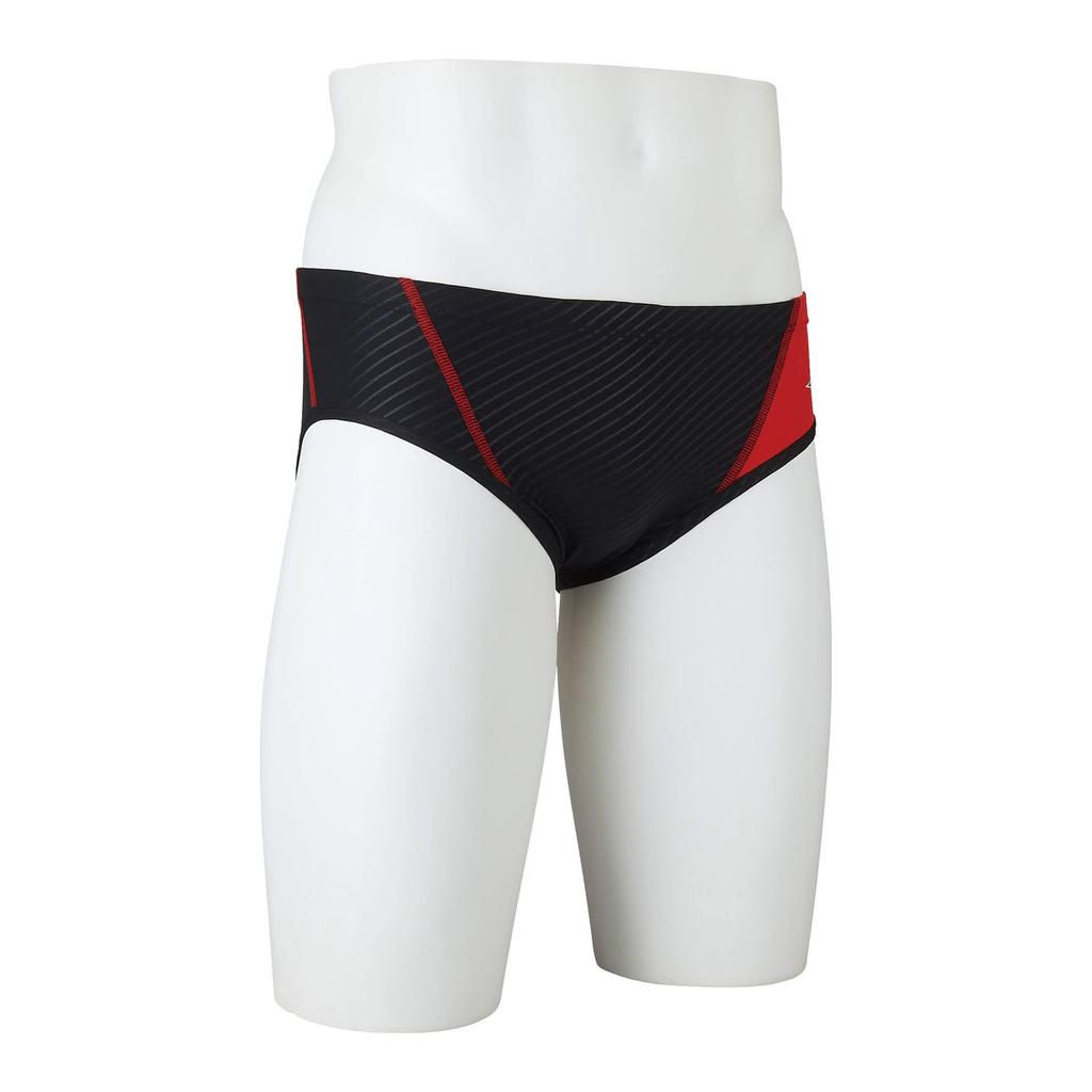 MIZUNO EXER SUITS Super Short Swimsuit Size for Competitive and Training Swims Men's N2MB2577, Black/Red, XS,