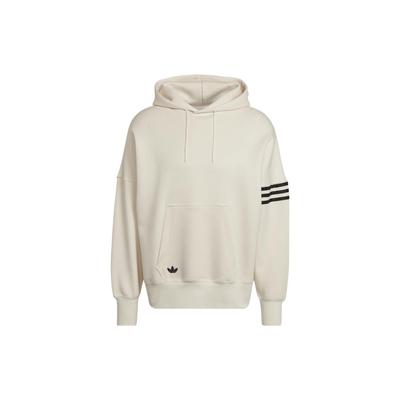 adidas Origineel Trefoil Logo Print Streep Trekkoord Hoodie Met Lange Mouwen Heren Hoodie Beige HM1870