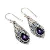 Natural Amethyst Gemstone Earrings, 925 Sterling Silver Earring, Handmade Boho Silver Jewelry Dangle Earrings, Birthday Gifts Love