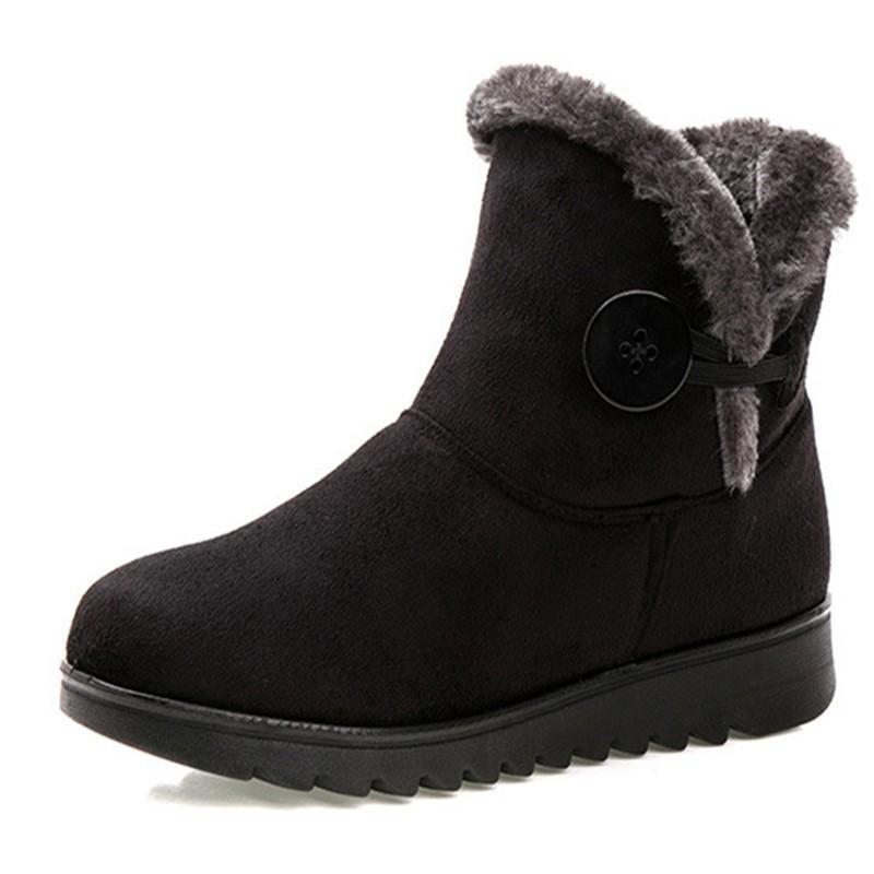 Women's Shoes Warm Boots Middle Aged Elderly Thickened Flat Snow Boot