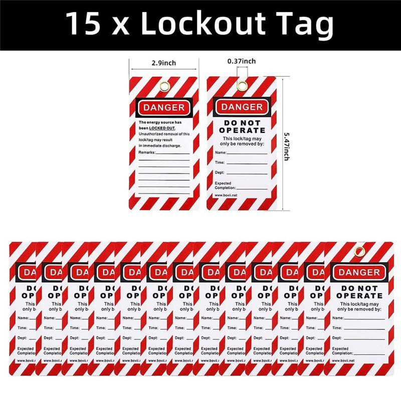 BHBL Lockout Tagout Kit -Lockout Tagout Tag, Nylon Tie, Nylon Storage Bag, RedSafety Padlock, Lockout Tagout Locks (Red Kit)