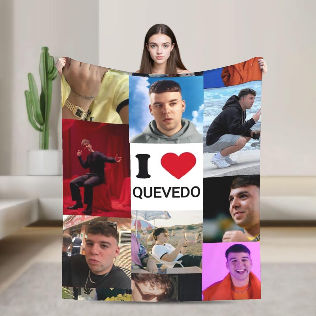 Super Soft Blanket Decorative Rapper Quevedo Music Throw Blanket Flannel Bedspread For Bedroom Funny Sofa Bed Cover