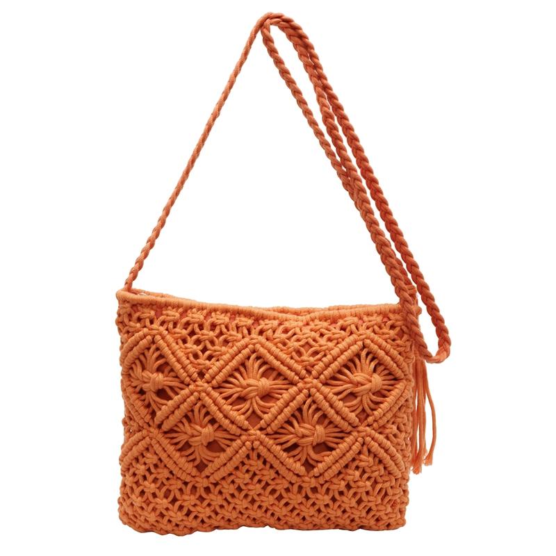 

Женская плетеная сумка для мобильного телефона Bohemian Wind Bag, пляжная сумка через плечо для отдыха на море оранжевый