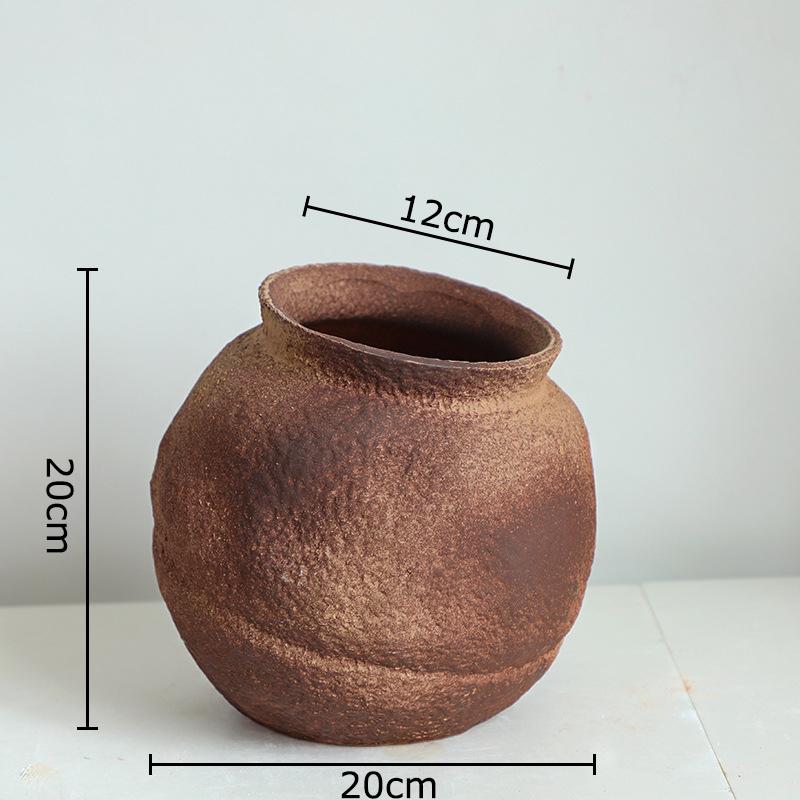 

Retro Coarse Pottery Vase Creative Irregular Plant Pot Table Decoration Flowers Arrangement Floral Vases Room Aesthetic Decor