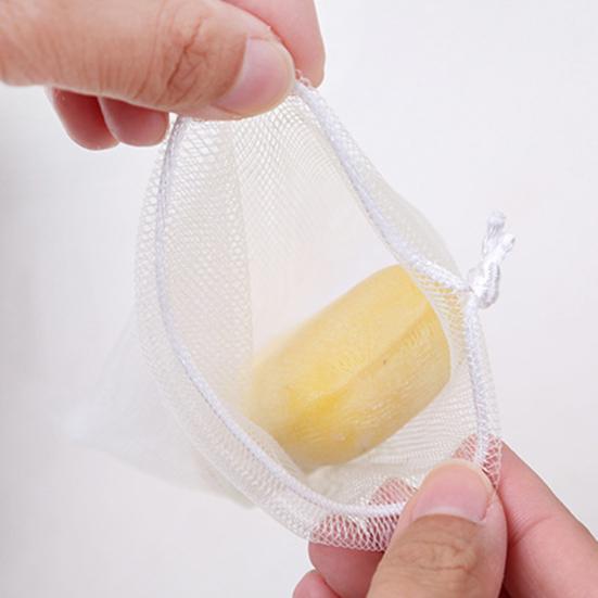 20Pcs Soap Net Skin-friendly Dual Mesh White Color Soap Saver Bag for Bath