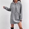 European and American Women's Fashion Casual Hooded Sweatshirt Dress