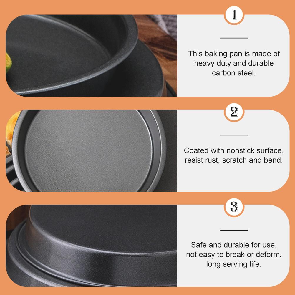 Heavy Duty Pizza Baking Pan Carbon Steel Non Stick Round Baking Tray for Cake Bread Oven Bakeware Kitchen Gadget