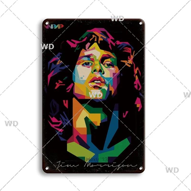 Retro Vintage Rock N Roll Band Metal Tin Sign - The Doors ZZTOP Queen Music Poster, Wall Decor Plaque Plate