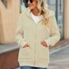 HNXC Casual Autumn Women's Long-sleeved Hooded Zipper No-iron Solid Color Loose Mid-length Bubble Fleece Jacket