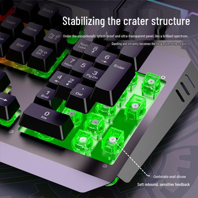 מקלדת גיימינג Youlang DS600 E-sports עם 19 מקשים נגד Ghosting ותאורה, למחשב שולחני ולמחשב נייד, כוללת עכבר.