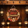 Decorative Holiday Signage Christmas Door Sign, Double Sided Hanging Wooden Plaque for Front Door, Window Ornament Rustic Wall Decoration Indoor