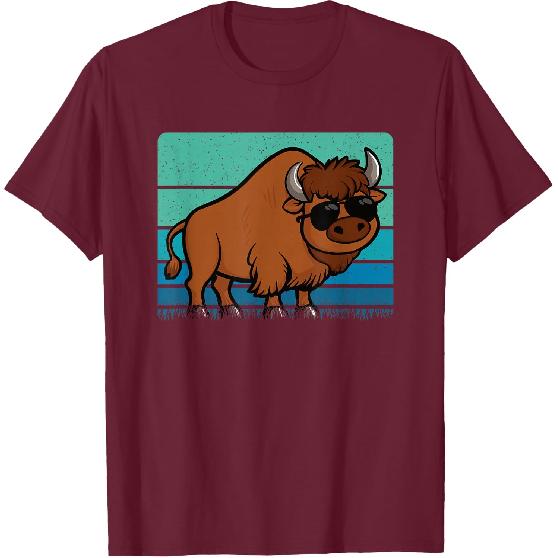 Funny Bison Retro Buffalo Lover Men T-Shirt