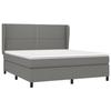 3127894 vidaXL Lit à sommier tapissier avec matelas Gris foncé 160x200cm Tissu