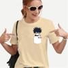Maglietta Divertente per Donne Adolescenti T-shirt Abbigliamento Vintage Streetwear Uomo Tasca Intelligenza Fumetto Quotidiano Stile Harajuku Moda