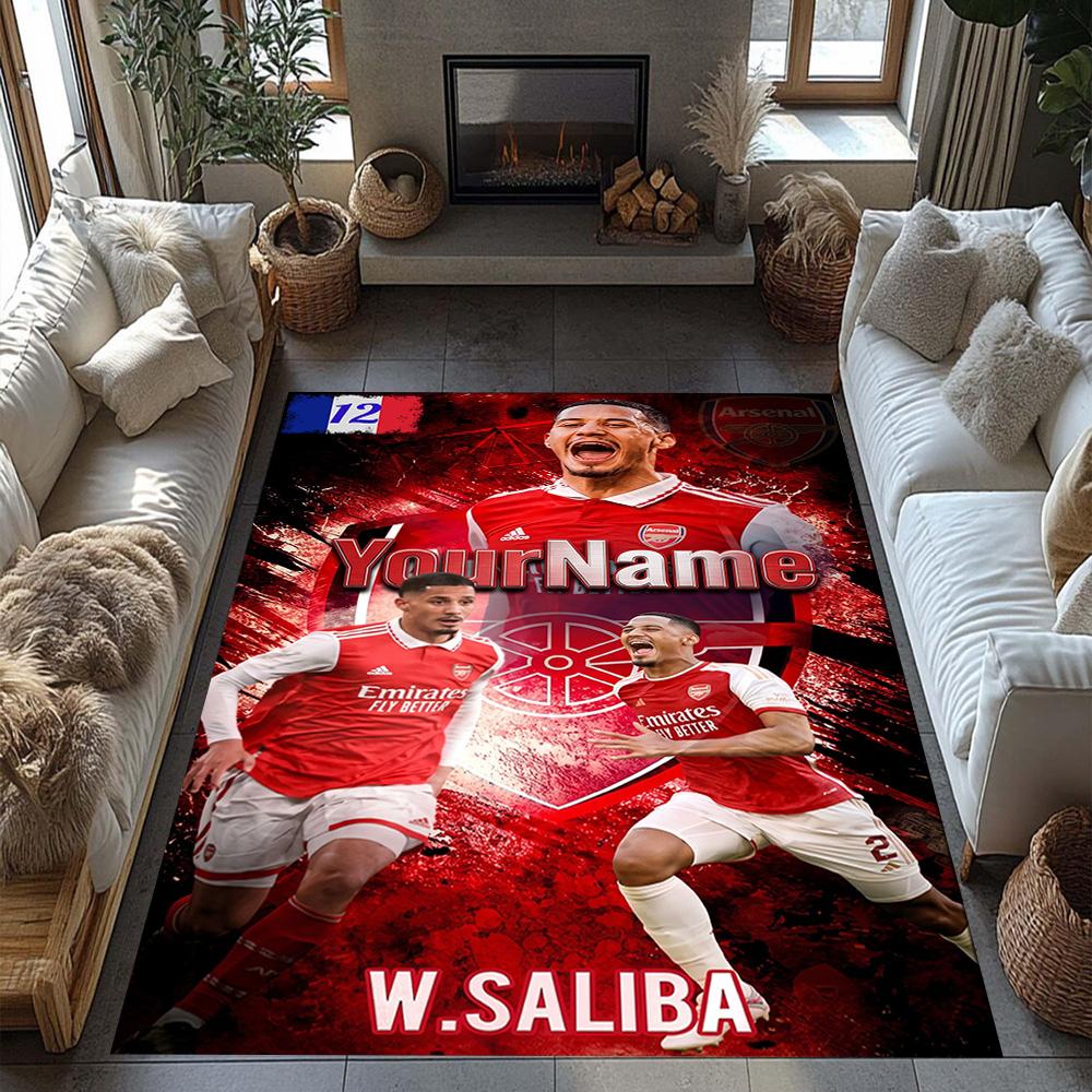 Arsenal Customizable Name Floor Rug Office Rug Suitable for Dining Room Entryway Game Room Playrooms Antislip Carpet Decorate Offices