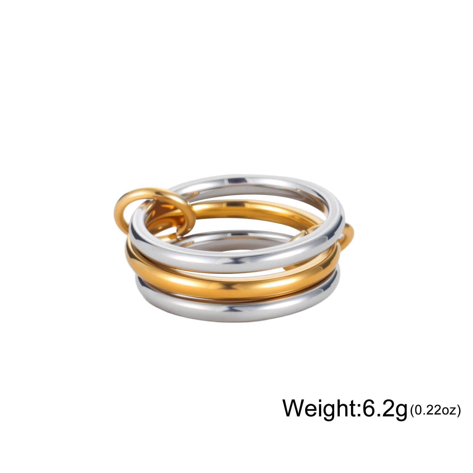 

Teamer Clear Zircon Multiple Layers Ring Stainless Steel Gold Color Finger Ring For Women Girls Simple Trendy Jewelry Gift 7