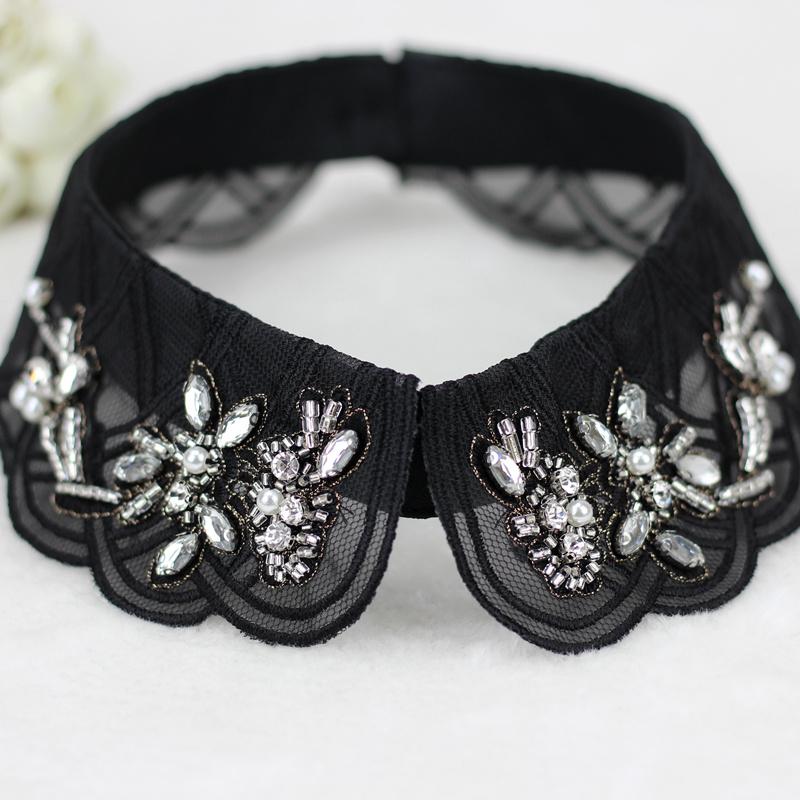 Perfekte Übereinstimmung Perlen Damen Falscher Kragen Hemd Spitze Abnehmbarer Kragen Für Damen Fake Kragen Abnehmbar Kleidung Accessoires Nep Kragen Halsband