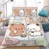 Cartoon Bubu Dudu Liebhaber Bettbezug Set Heimstil Bettwäsche Weiche Baumwolle Wäsche Bett 3-teiliges Set Studentenschlafsaal Geschenk