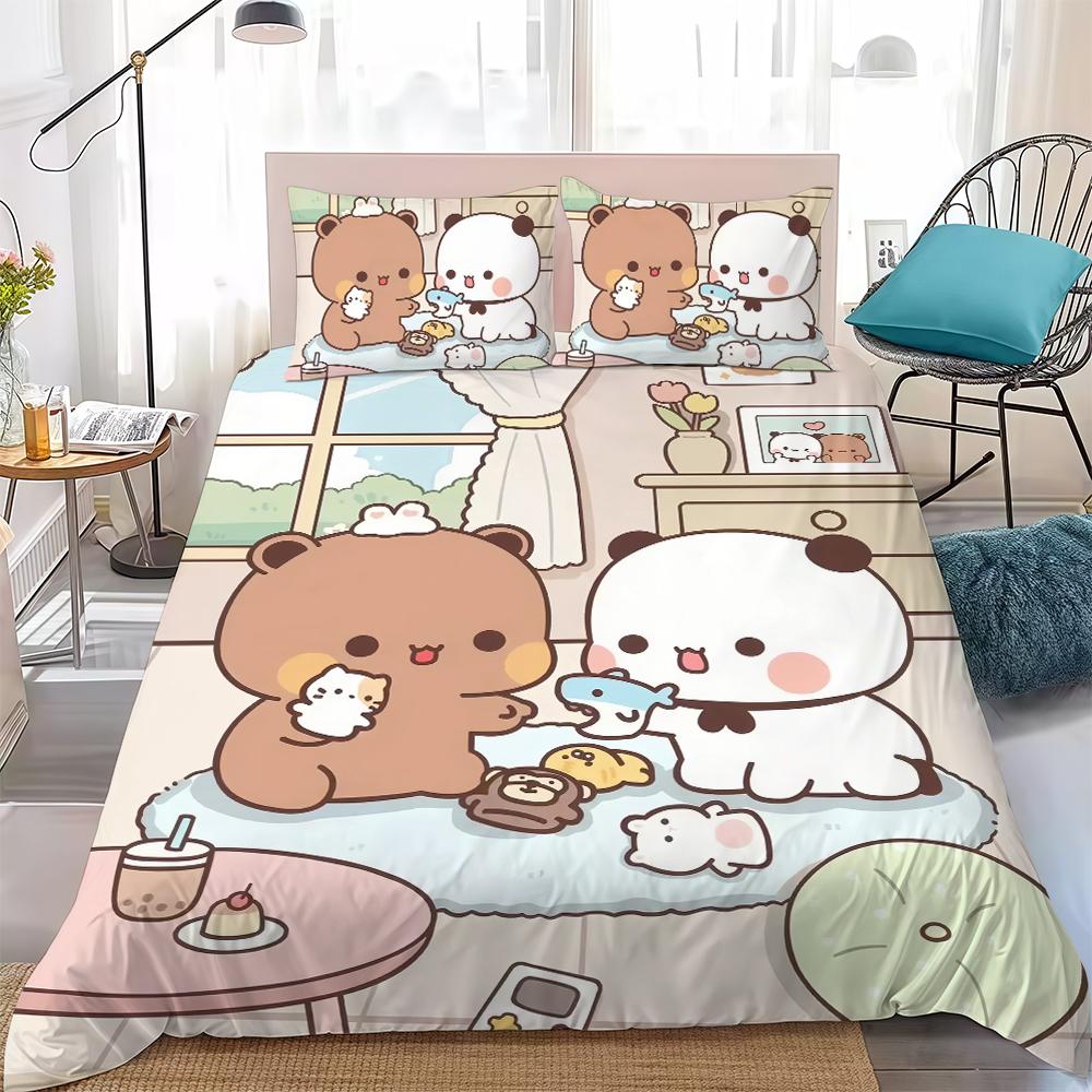 Cartoon Bubu Dudu Lovers Duvet Cover Set Home Style Bedding Soft Laundry Cotton Bed 3 Piece Set Student Dormitory Gift