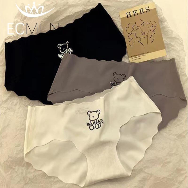 New Girls' Teddy Bear Thin Ice Silk Underwear Panties Seamless Breathable Knickers Women's Cotton Crotch Triangle Underwear Briefs Underpants