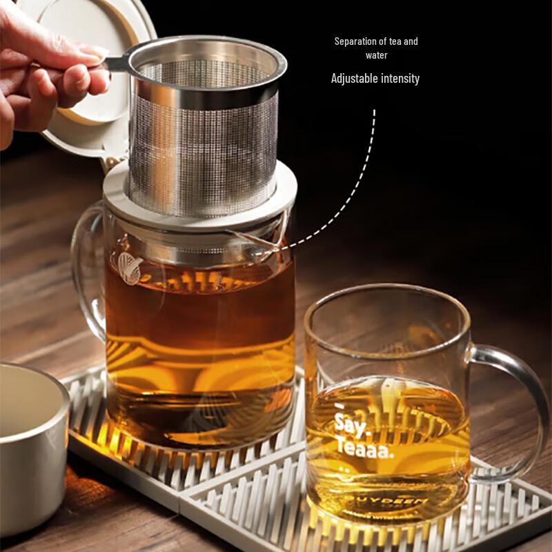 Buydeem 800ML Heat-Resistant Glass Teapot with Infuser