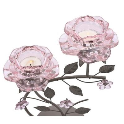 Hestia Glass Stem Double Candle Holder