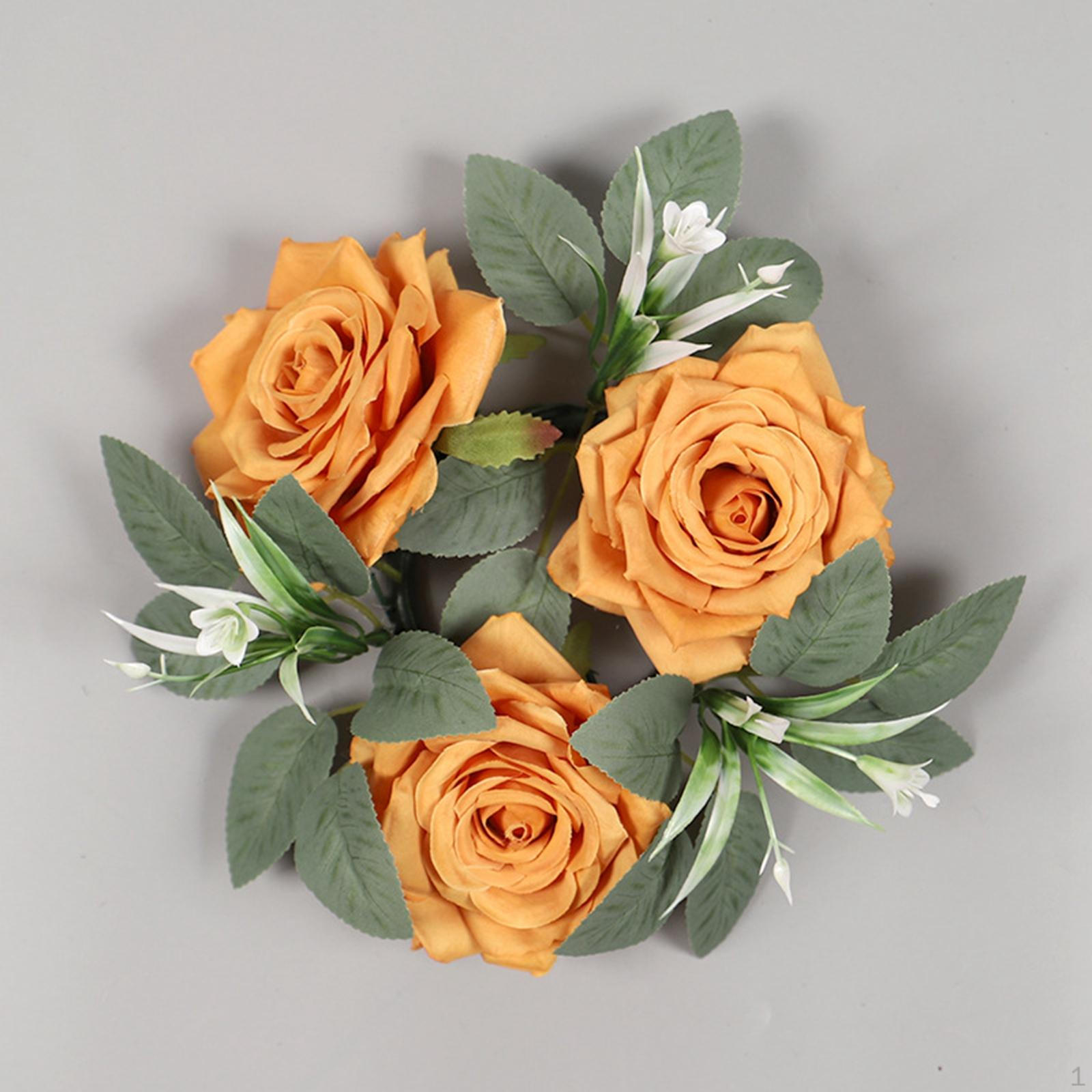 

Кольцо из искусственной свечи, украшение для колонны, зеленый венок для жёлтый