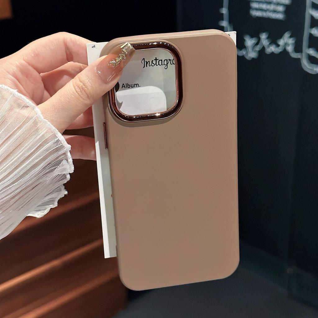 New Liquid Silicone Mobile Phone Case Electroplating Lens Apple 15PRO Creative Protective Case iPhone14PRO Suitable
