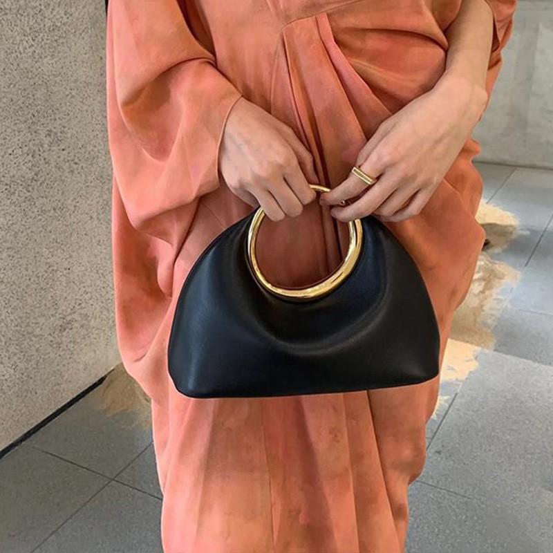 Niche Design French Elegant Handbag Metal Ring Cloud Bag Dinner 2025 Early High-end