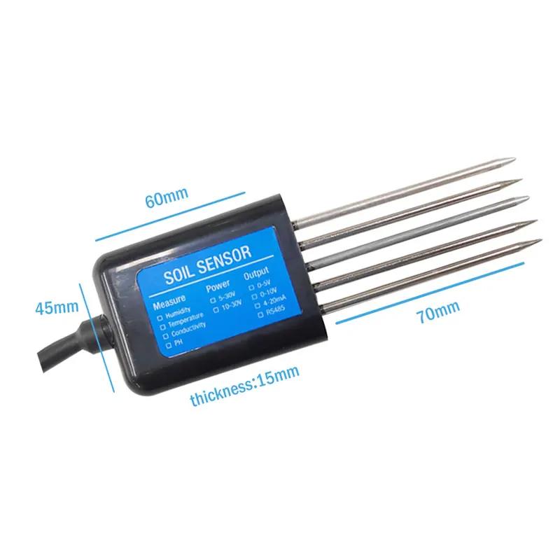 7 In 1 Soil Sensor Moisture Temperature Humidity EC pH NPK 4-20mA 0-5V RS485 Modbus High Precision Agriculture Soil Tester