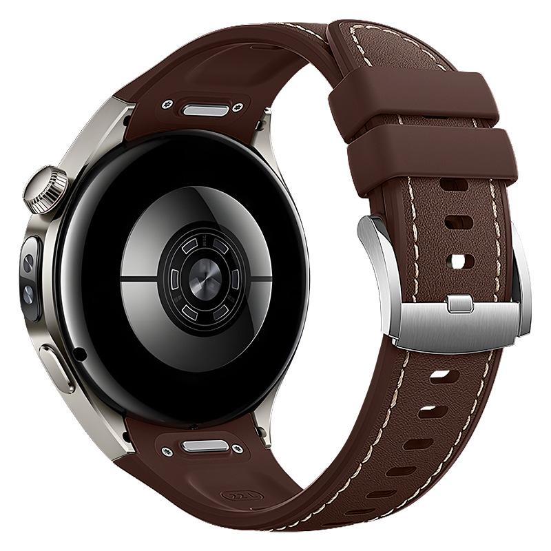 Bracelet composite cuir et silicone pour Huawei Watch 5 46mm