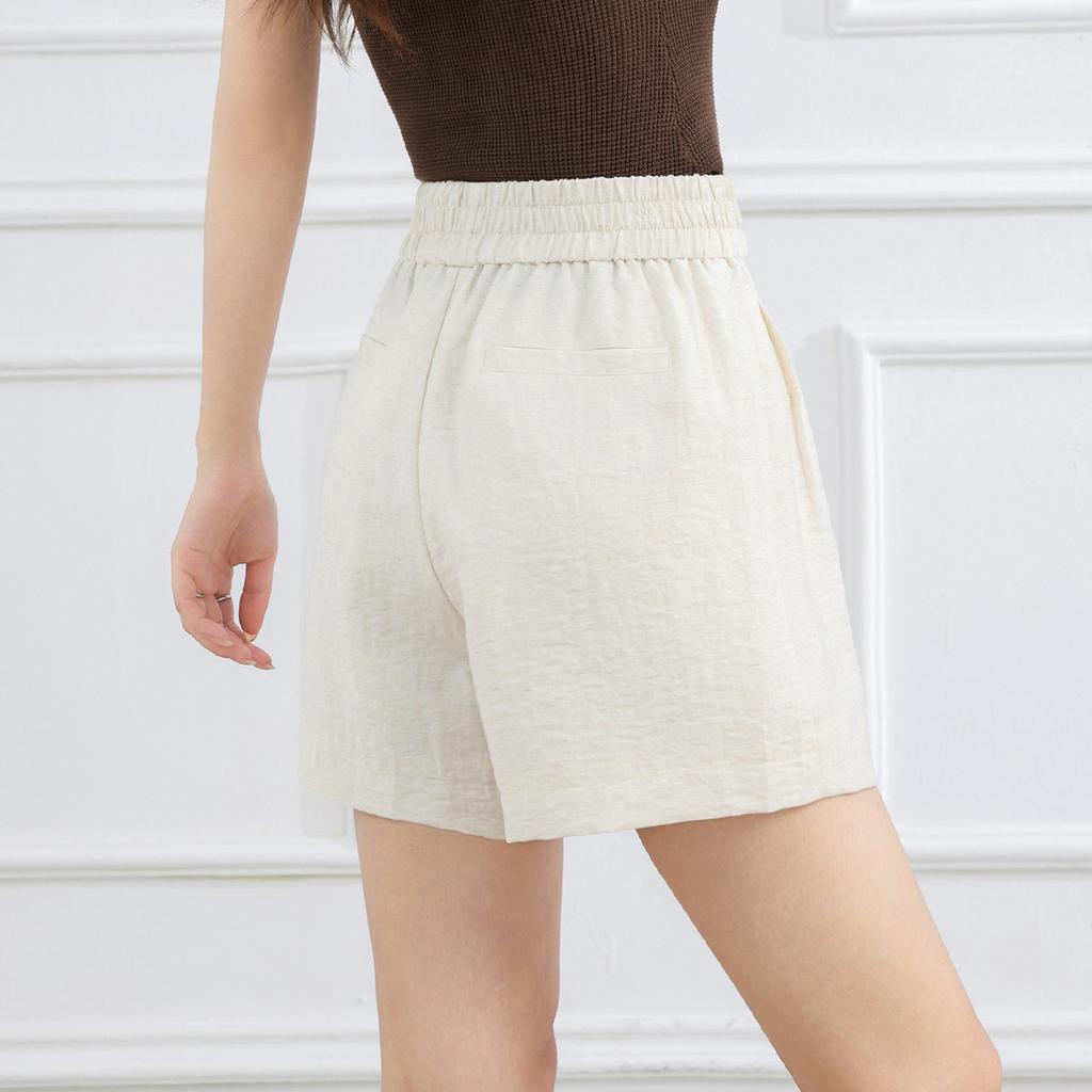 Summer Solid Color Simple Thin Elastic High Waist Casual Pants