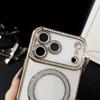 Sparkle Magnetic Wireless Charging Phone Case for iPhone 16 Pro Max/15, Women's Transparent, Soft Cover.