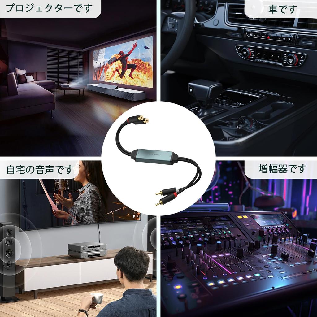 Car Audio Noise Isolator RCA Noise Filter Ground Loop Hum
