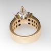 Huitan Luxury Gold Color Marquise Cubic Zirconia Rings Women for Wedding Bands Accessory Anniversary Gift Fashion Party
