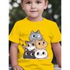 Boys 5 Kittens Print Crewneck Summer Casual