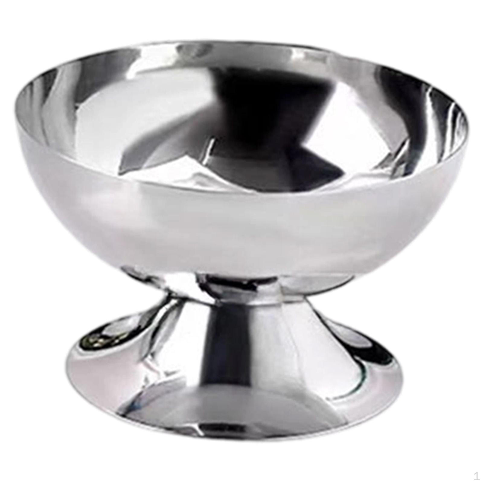 

Bowl By of Stainless Steel Dessert Round Foot Cocktail for Cereal Height 11cm