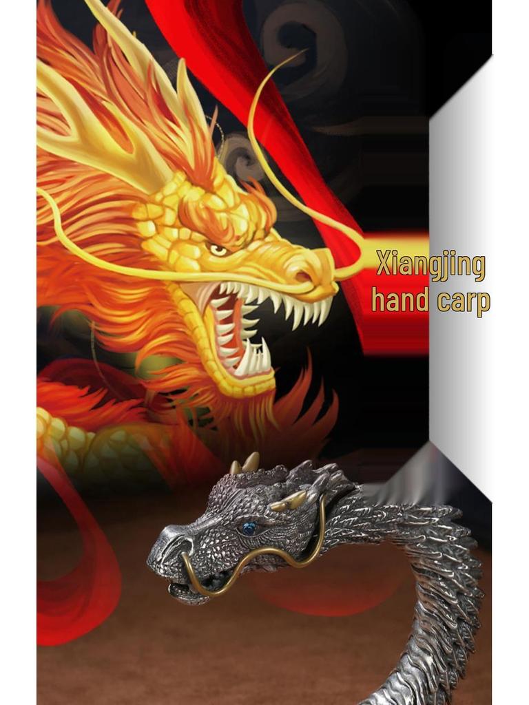 Collector's Grade Handmade Retro Thai Silver Dragon Head Bracelet - High-End Ethnic Fashion Jewelry