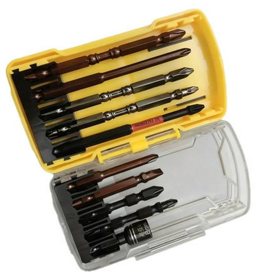 Set de zece piese cu biți magnetici cu cap plat și Phillips pentru impact