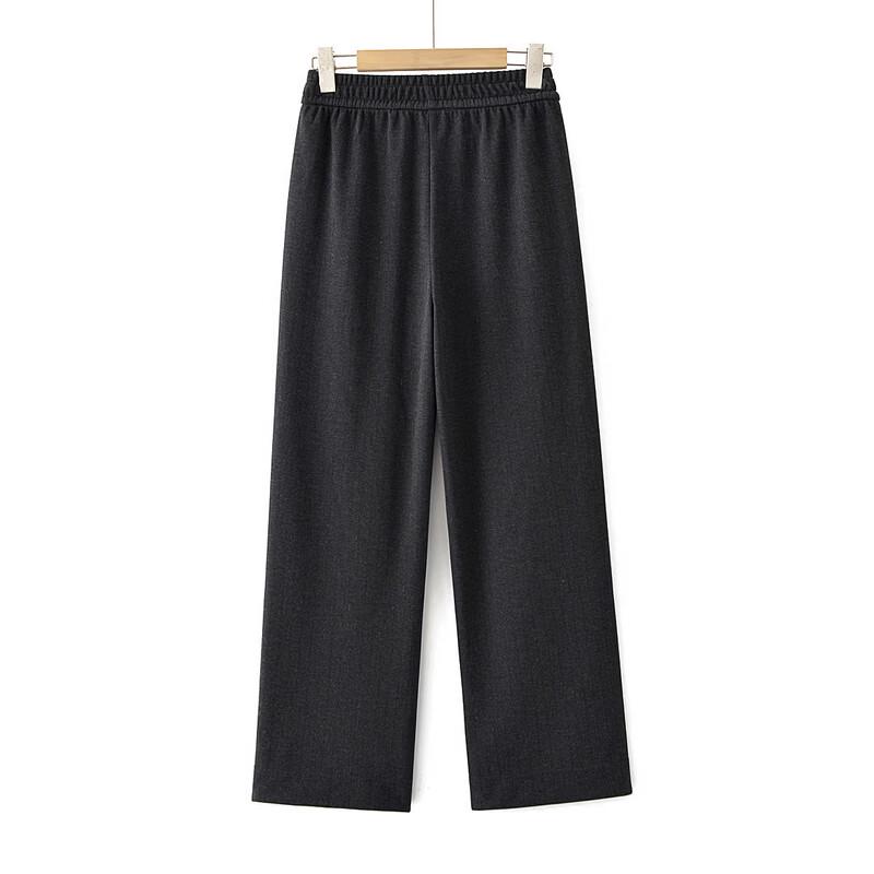FENGXIAO Women's Plus Size Elastic Waist Straight-Leg Pants
